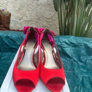 Mootsies Tootsies Red High Heel Peep-Toe Shoes
